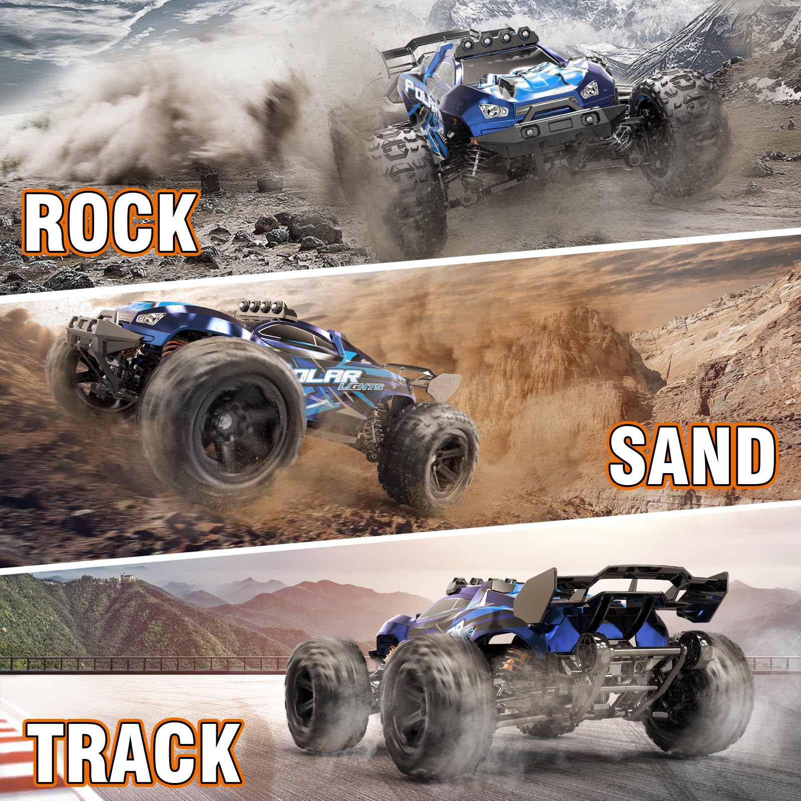 Womaqu RC car LED lighting enhances visibility during dusk runs.