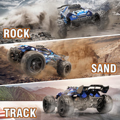 Womaqu RC car LED lighting enhances visibility during dusk runs.