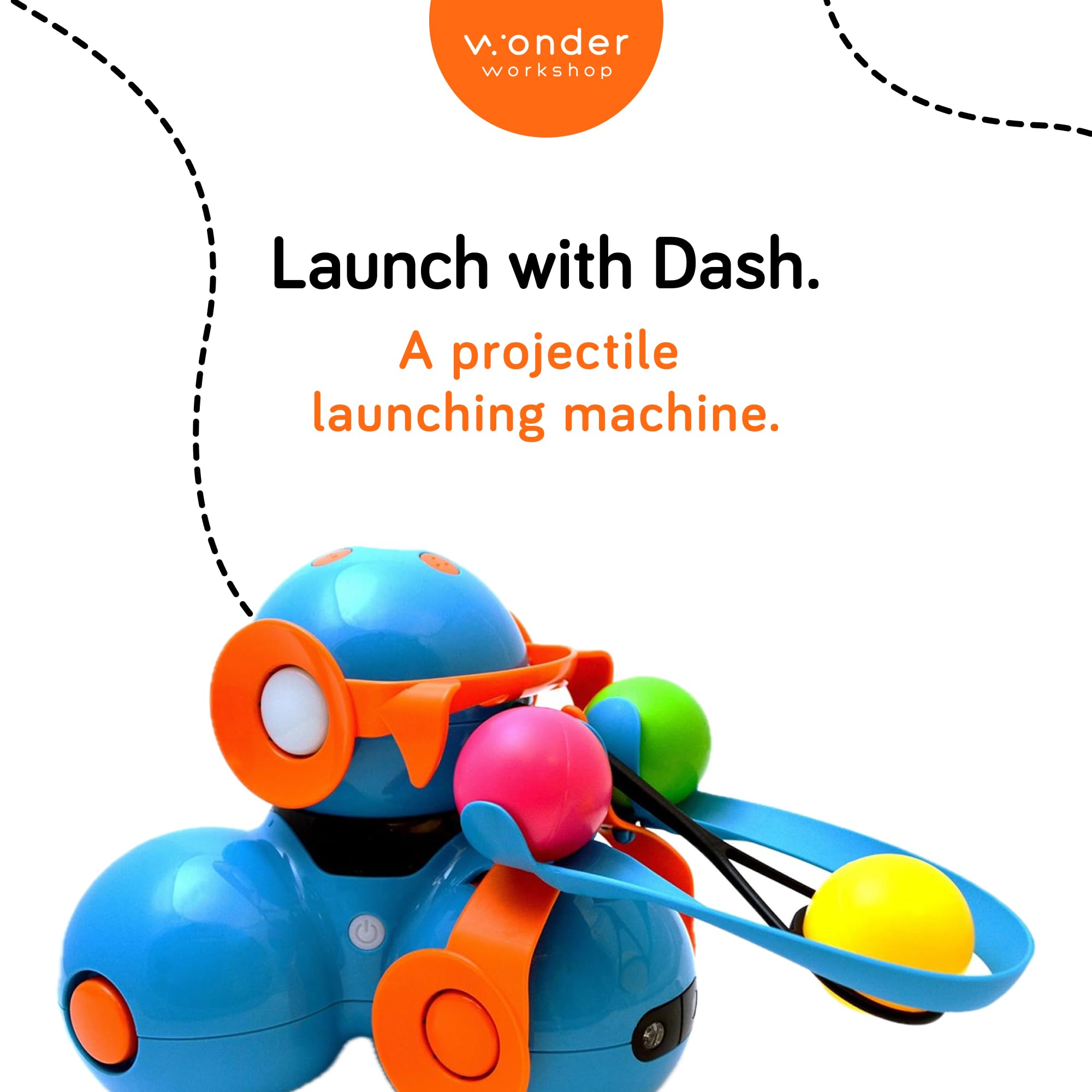  launcher and Dash demonstrating precise arc shots for trajectory learning
