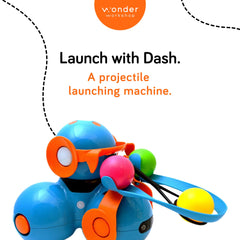  launcher and Dash demonstrating precise arc shots for trajectory learning