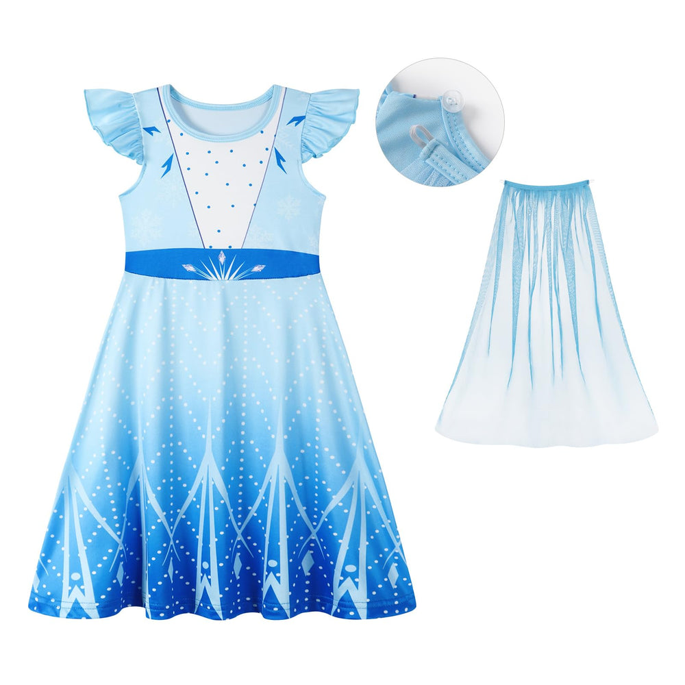 Puffy sleeves and bright hues create a photo-ready princess look