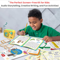 WonderBuddy Activity Book inside features coloring, riddles, and language prompts.