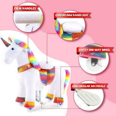 WondeRides ride-on unicorn plush fur close-up emphasizes cozy comfort during pretend adventures.