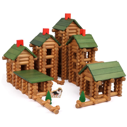 Wondertoys 530-piece wooden logs set for creative building and play