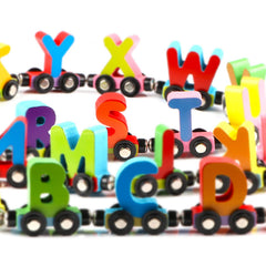 Wondertoys gift-ready alphabet train set ideal for birthdays and holidays.
