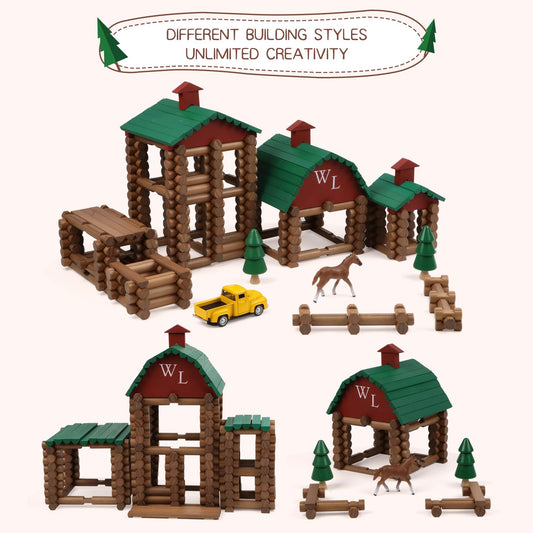 Wondertoys portable storage case keeps the wooden logs organized for easy on-the-go play.