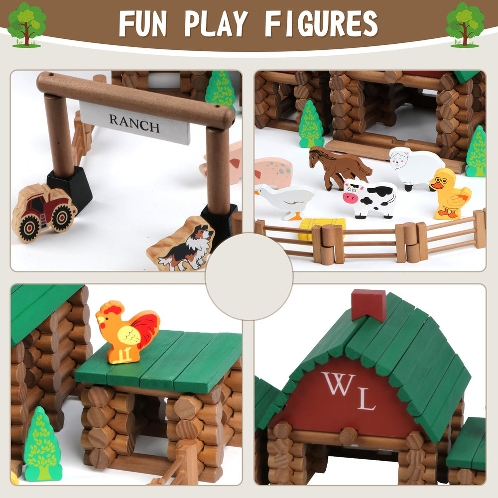 Wondertoys Ranch wooden log set building ideas for budding engineers