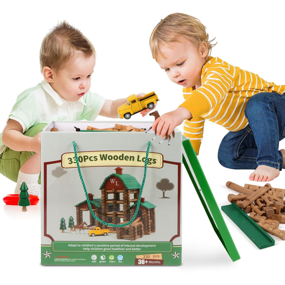 Wondertoys sturdy wooden construction stands up to energetic play and rebuilds.