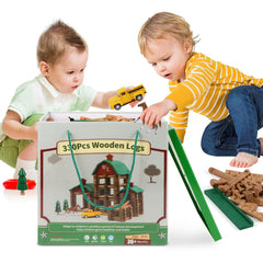Wondertoys sturdy wooden construction stands up to energetic play and rebuilds.