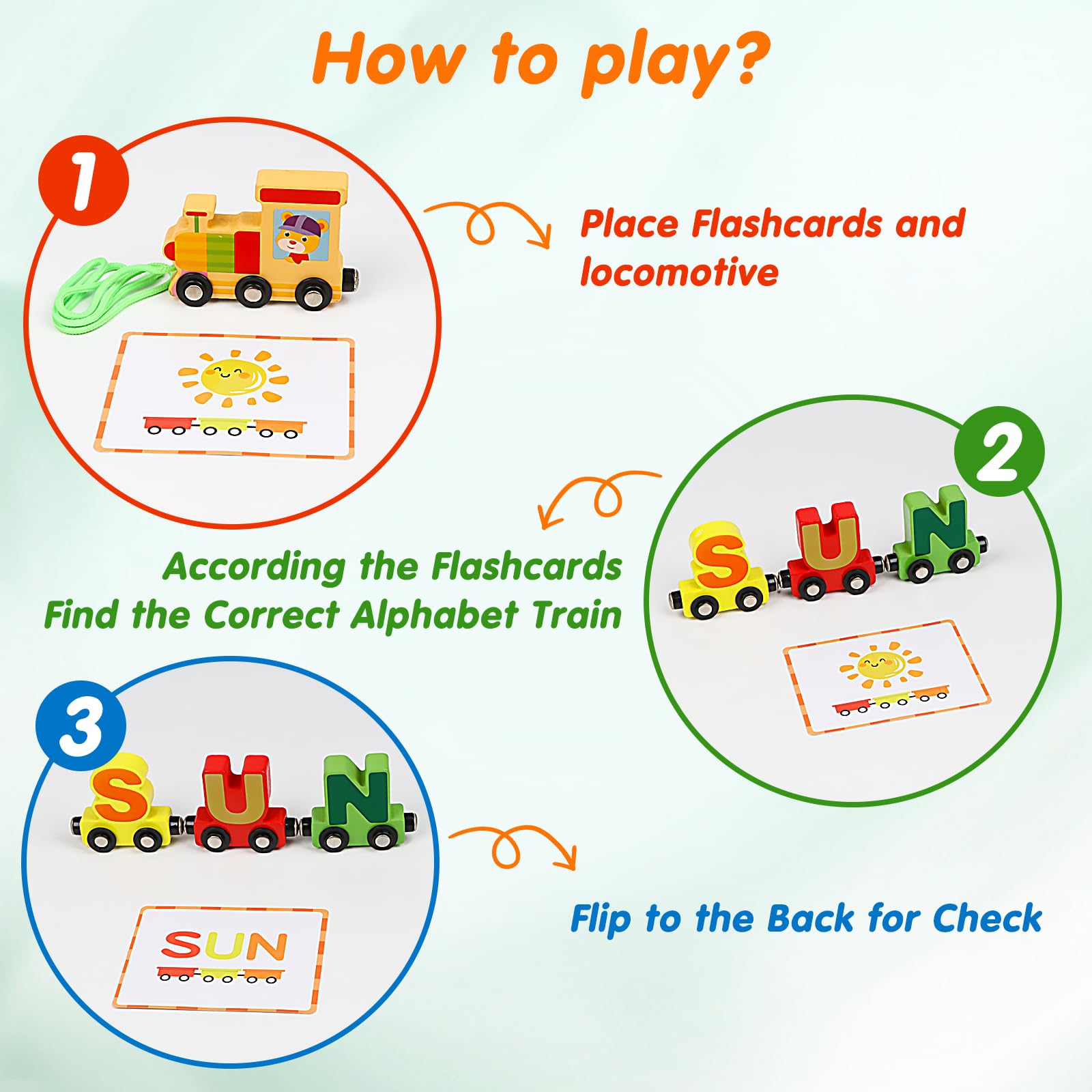 Wondertoys wooden train wagon highlights strong magnets for longer trains