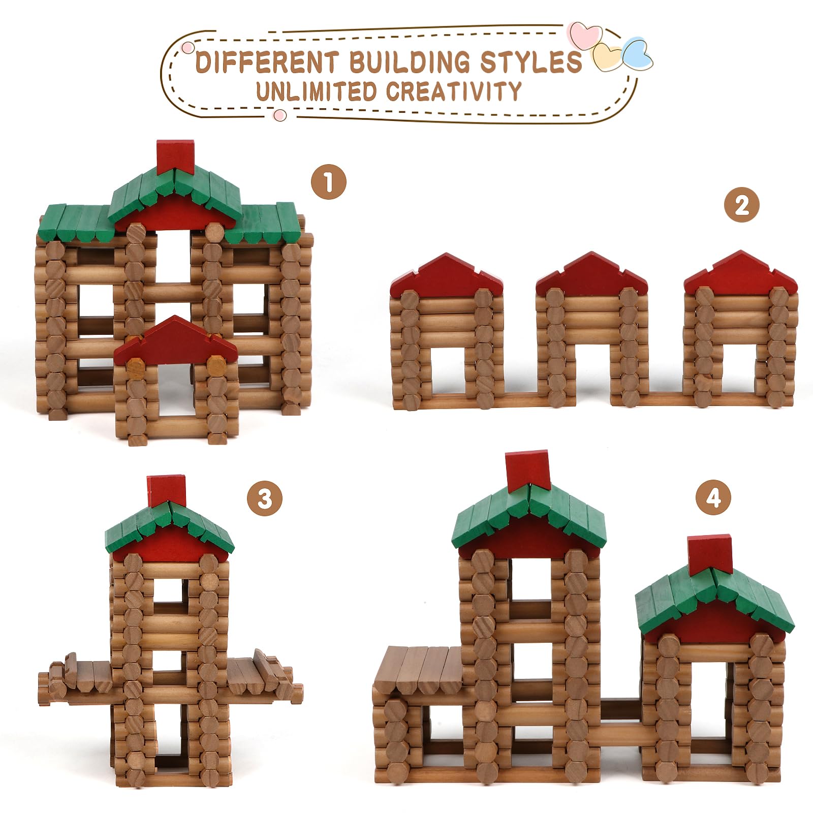 Train engine and lumber truck from Wondertoys set enhance storytelling and construction play.