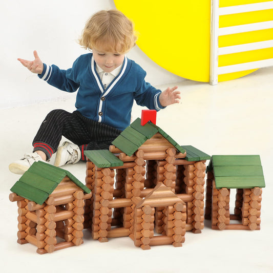 Wondertoys wooden logs construction play inspires imagination and hands-on problem solving