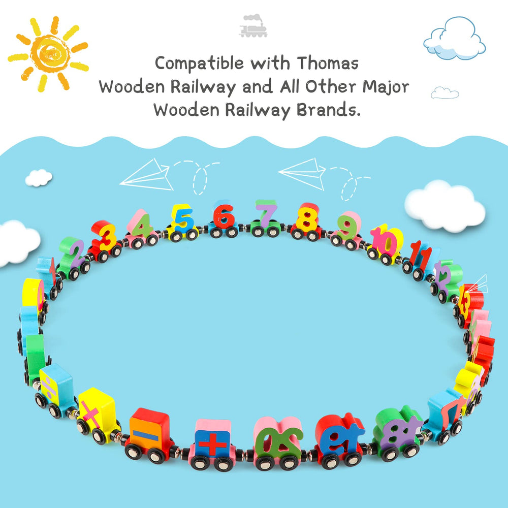 Wondertoys strong magnets enable longer, more connected trains for collaborative play.
