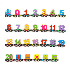 Wondertoys wooden number train head promotes imaginative play and early sequencing.