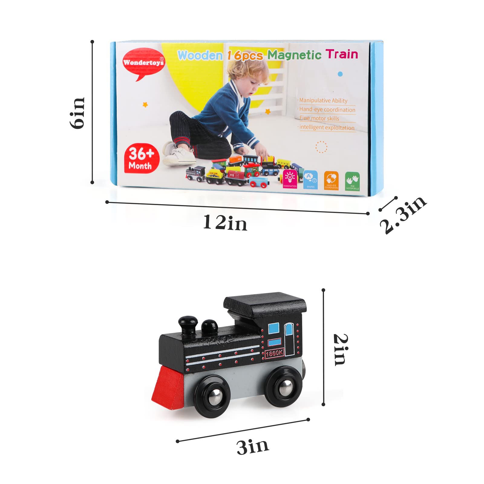 Wondertoys magnetic tanker cars: strong magnets for secure connections.