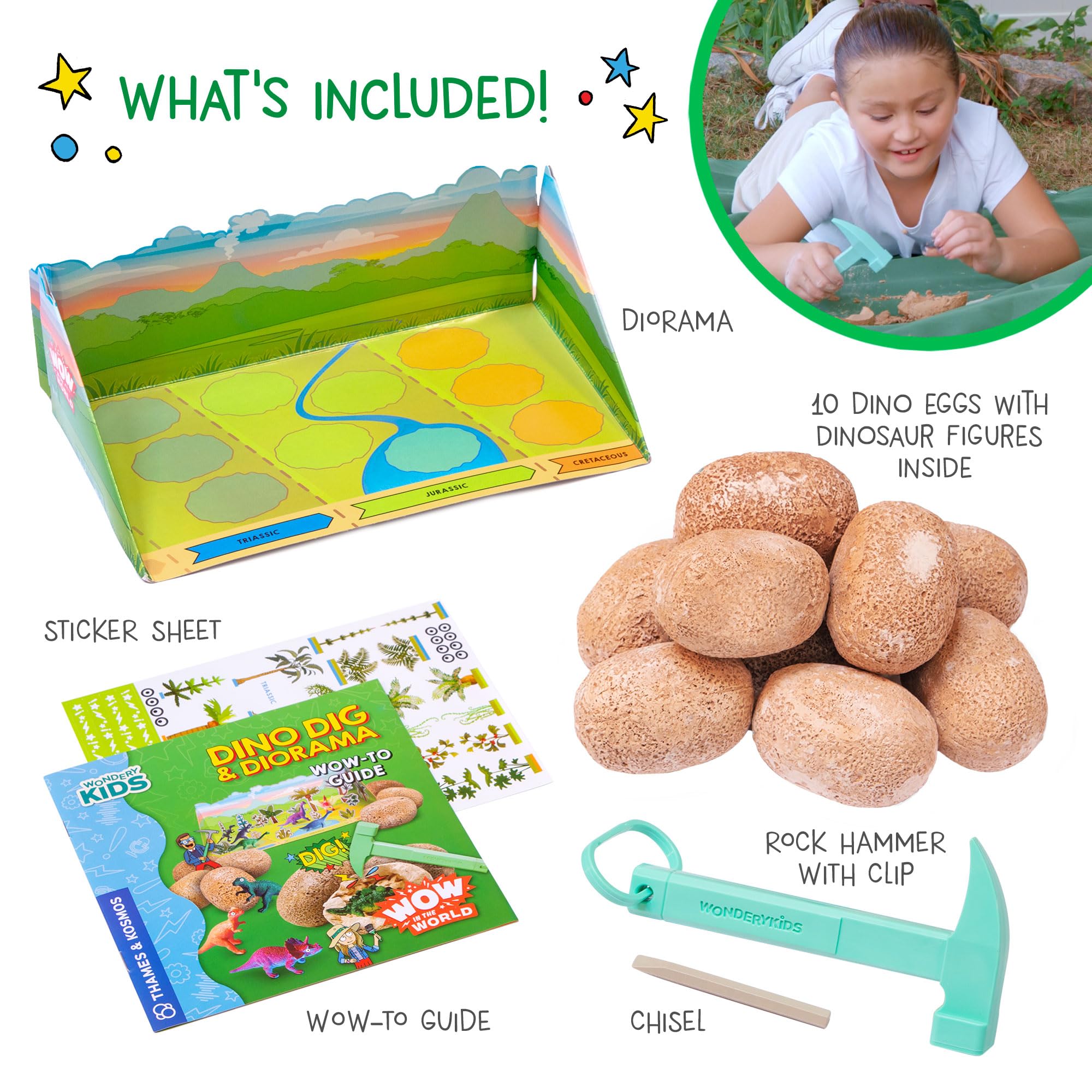 WONDERY KIDS eight-page guide teaches safe digging techniques and fun dinosaur facts