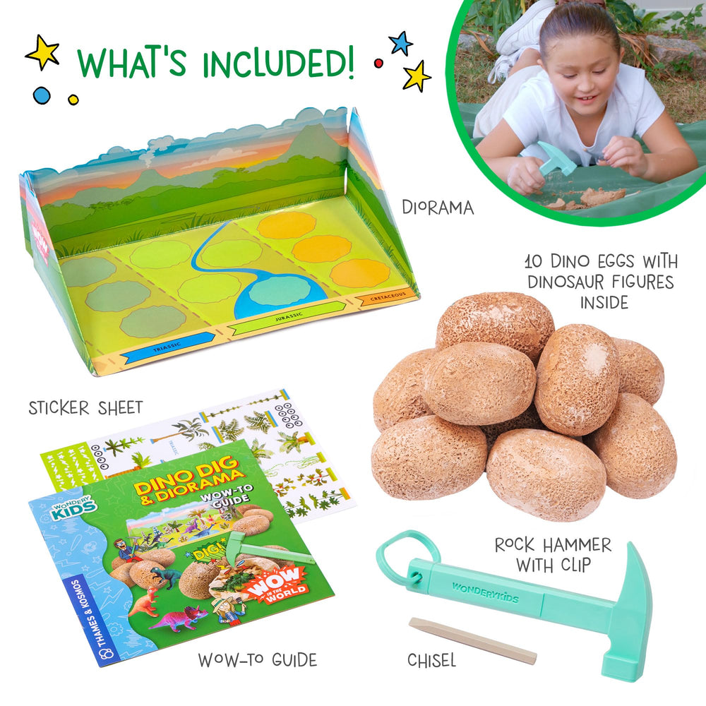WONDERY KIDS eight-page guide teaches safe digging techniques and fun dinosaur facts
