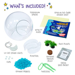 WONDERY KIDS glow-in-the-dark stars decorate the terrarium and spark imagination