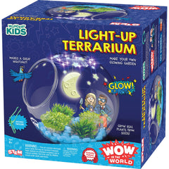WONDERY KIDS Wow in The World terrarium glows with UV LEDs for a cozy nightlight