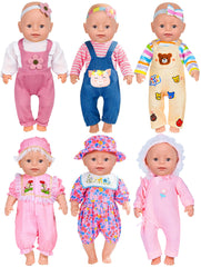 WONDOLL six-set doll clothes for 14-16 inch dolls with easy dressing for imaginative play.