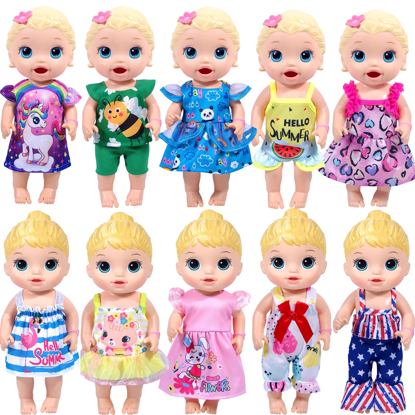 WONDOLL Alive 12in doll clothes side view showcasing easy-to-change designs