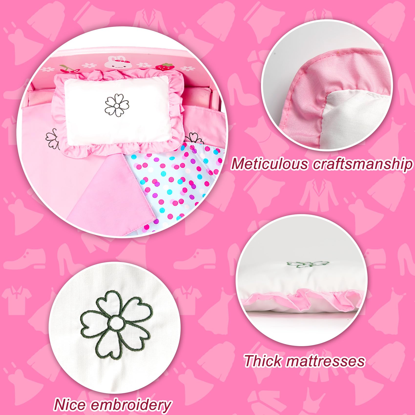 WONDOLL blue and pink polka dot quilt sparks pretend adventures.
