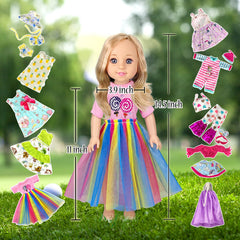 WONDOLL dress with hair band and hat for cute styling options.