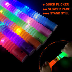 Wondrus glow sticks function as snap-together bracelets and necklaces with three lighting modes.