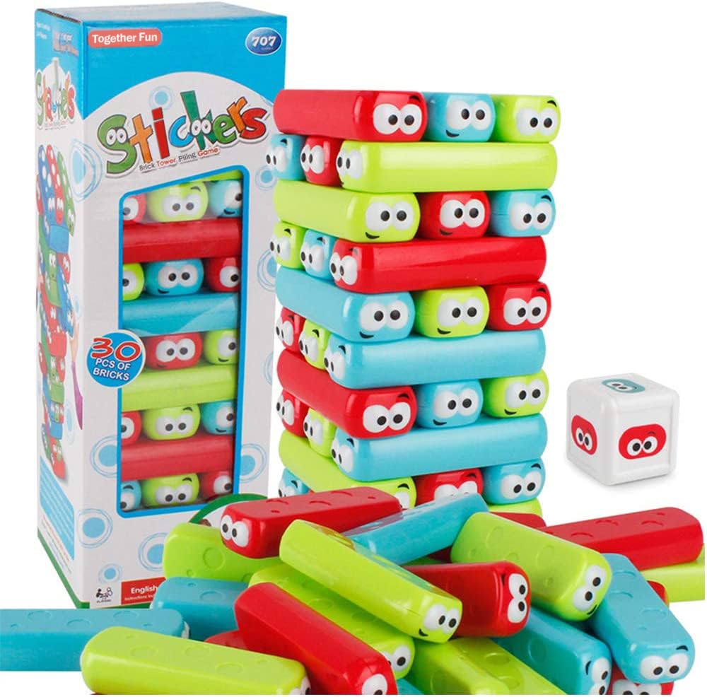 wonuu Timber Tower Blocks: colorful wooden pieces for imaginative play and fine motor practice.