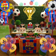 Wooacme Barcelona themed balloons brighten photos and memories.