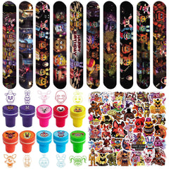 WOOACME Five Nights slap wristbands in bright colors for easy party labeling.
