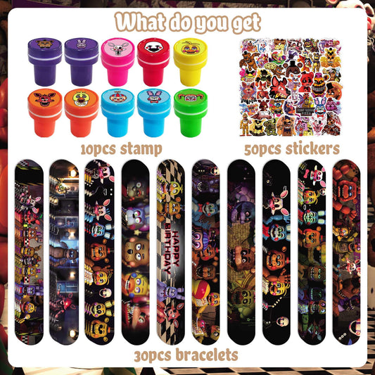 WOOACME Five Nights stampers close-up for quick messages during activities.