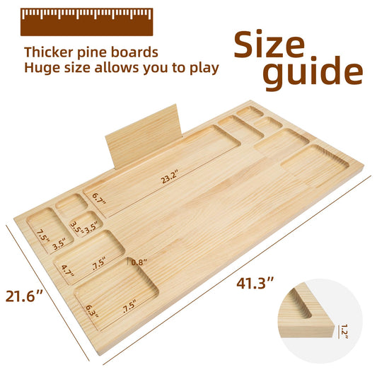 WOOD CITY baseplate table featuring a rotating Lazy Susan for quick part access.