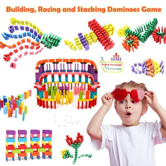 Colorful Wood City add-on blocks in ten colors for domino designs