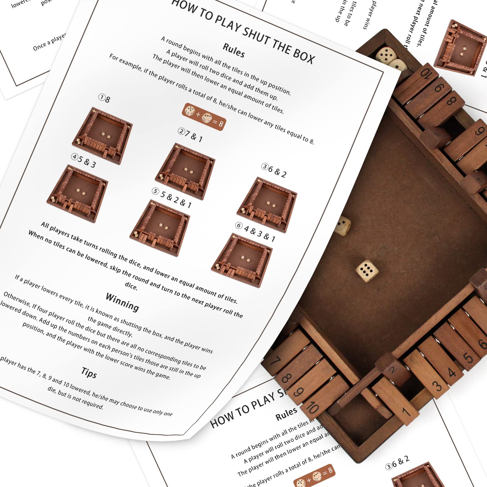 WOOD CITY Shut The Box supports math learning and quick problem-solving practice.
