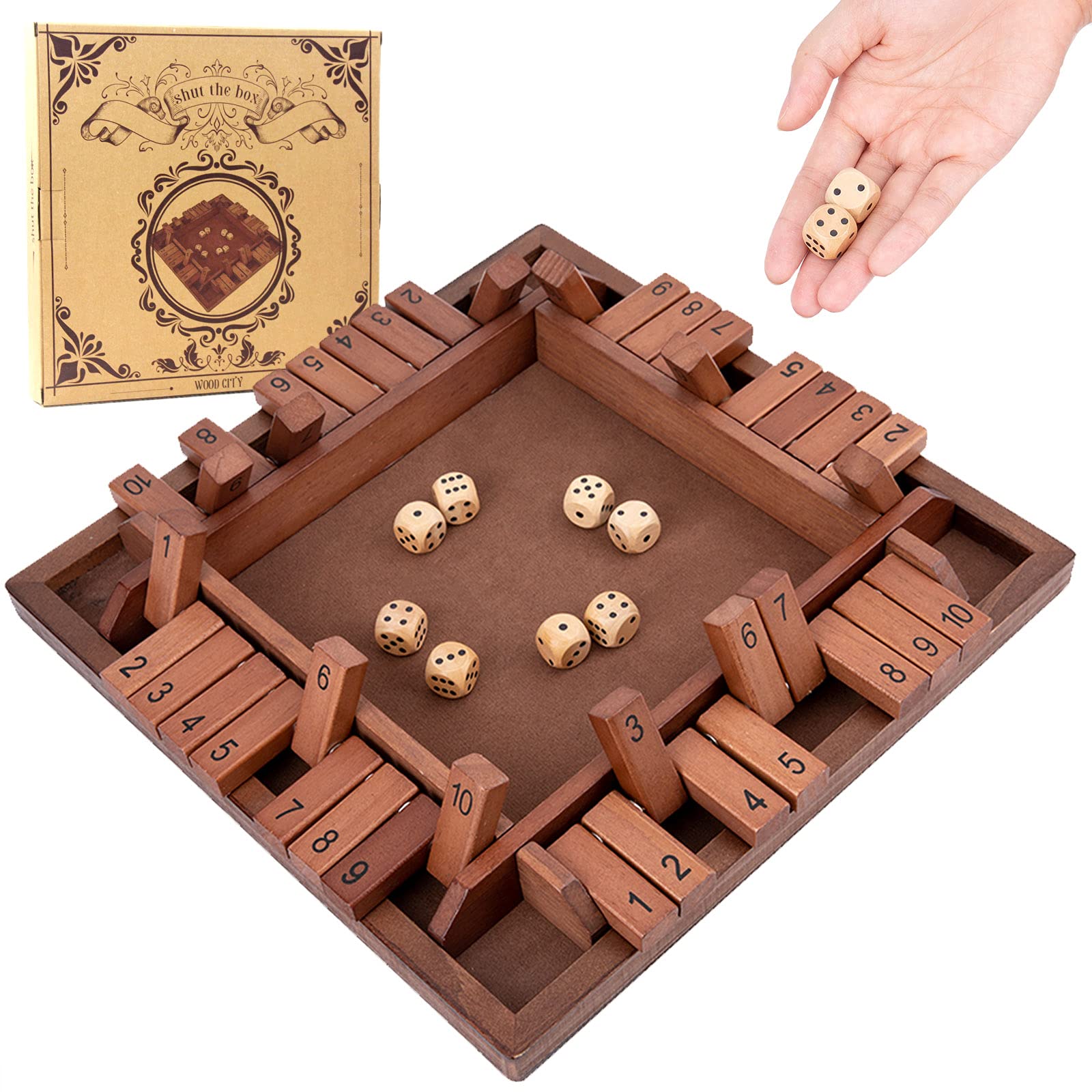 WOOD CITY Shut The Box enhances family game nights with friendly competition.