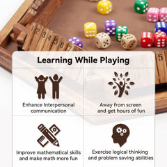 WOOD CITY Shut The Box portable set ideal for family game night.