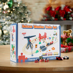 WOOD CITY Wooden Train Set easy assembly helps children build confidence in minutes.