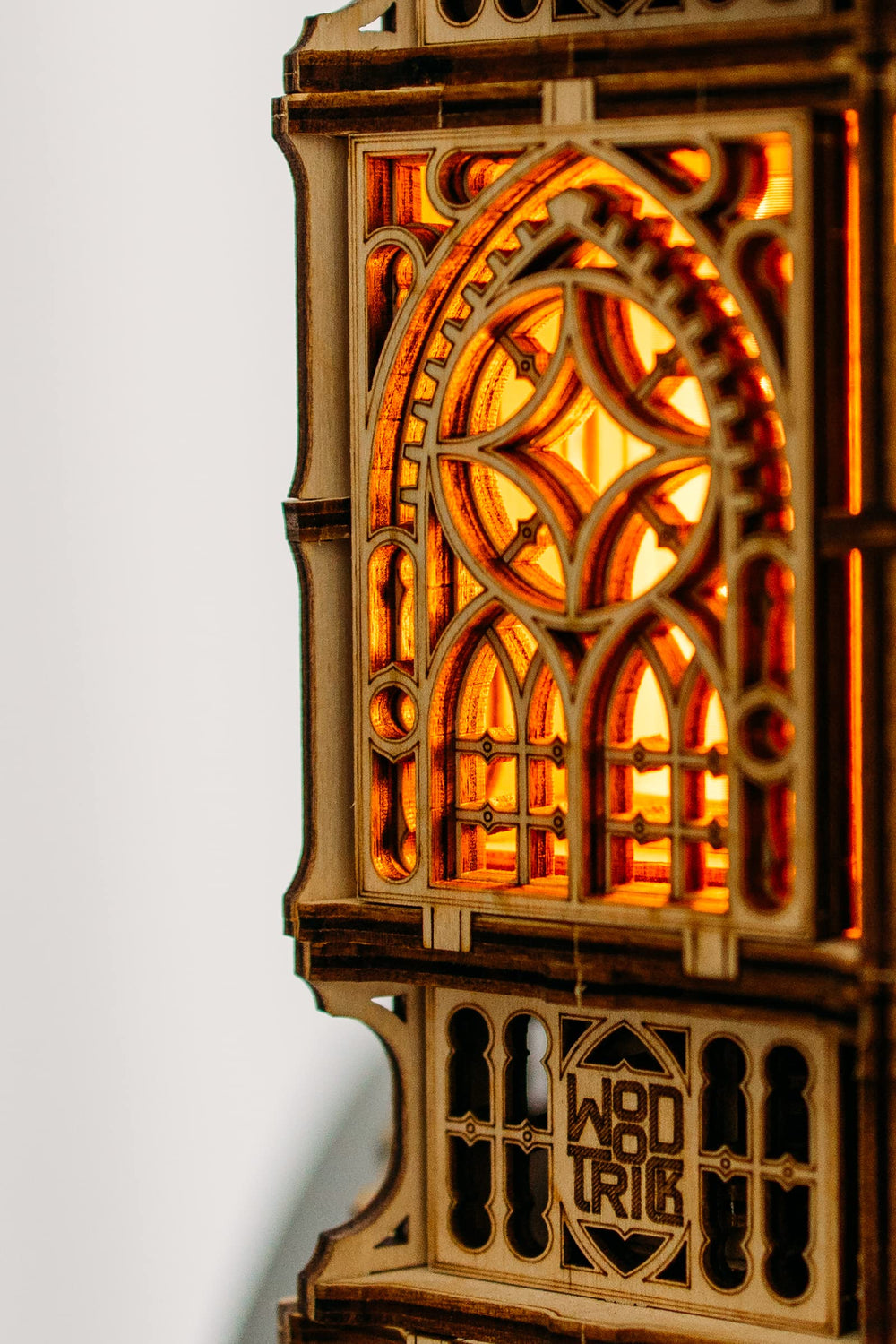 Wood Trick antique lantern assembly process in progress