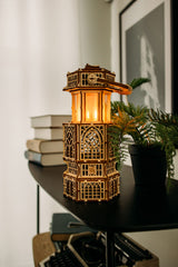 Wood Trick antique lantern packaging includes user guide and tips