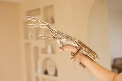 Wood Trick Cyber Hand features 586 pieces for a challenging rewarding build