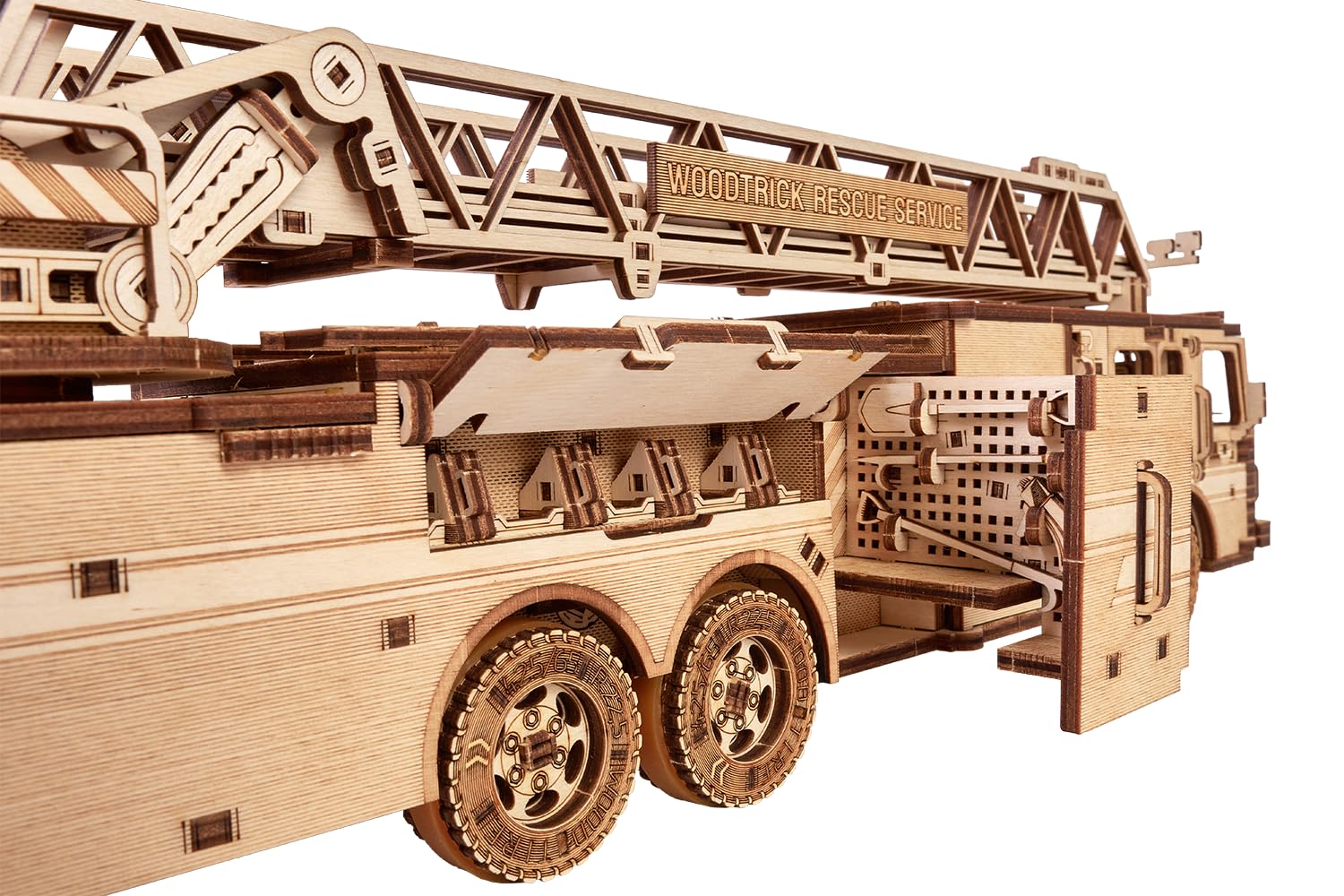 Wood Trick Rescue Firetruck assembly guide supports step-by-step construction.