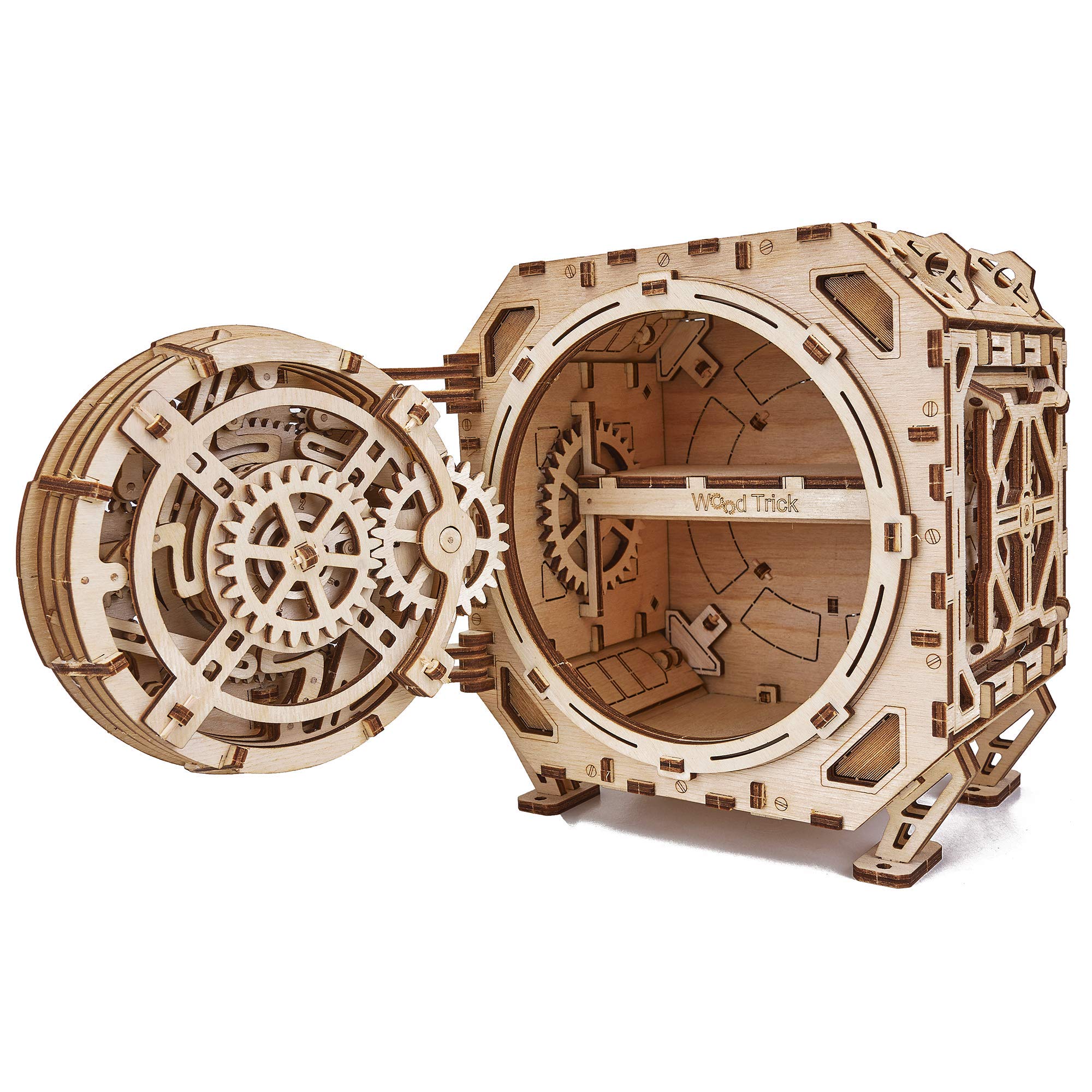 Wood Trick Safe wooden model kit ready to assemble, decorative storage box.