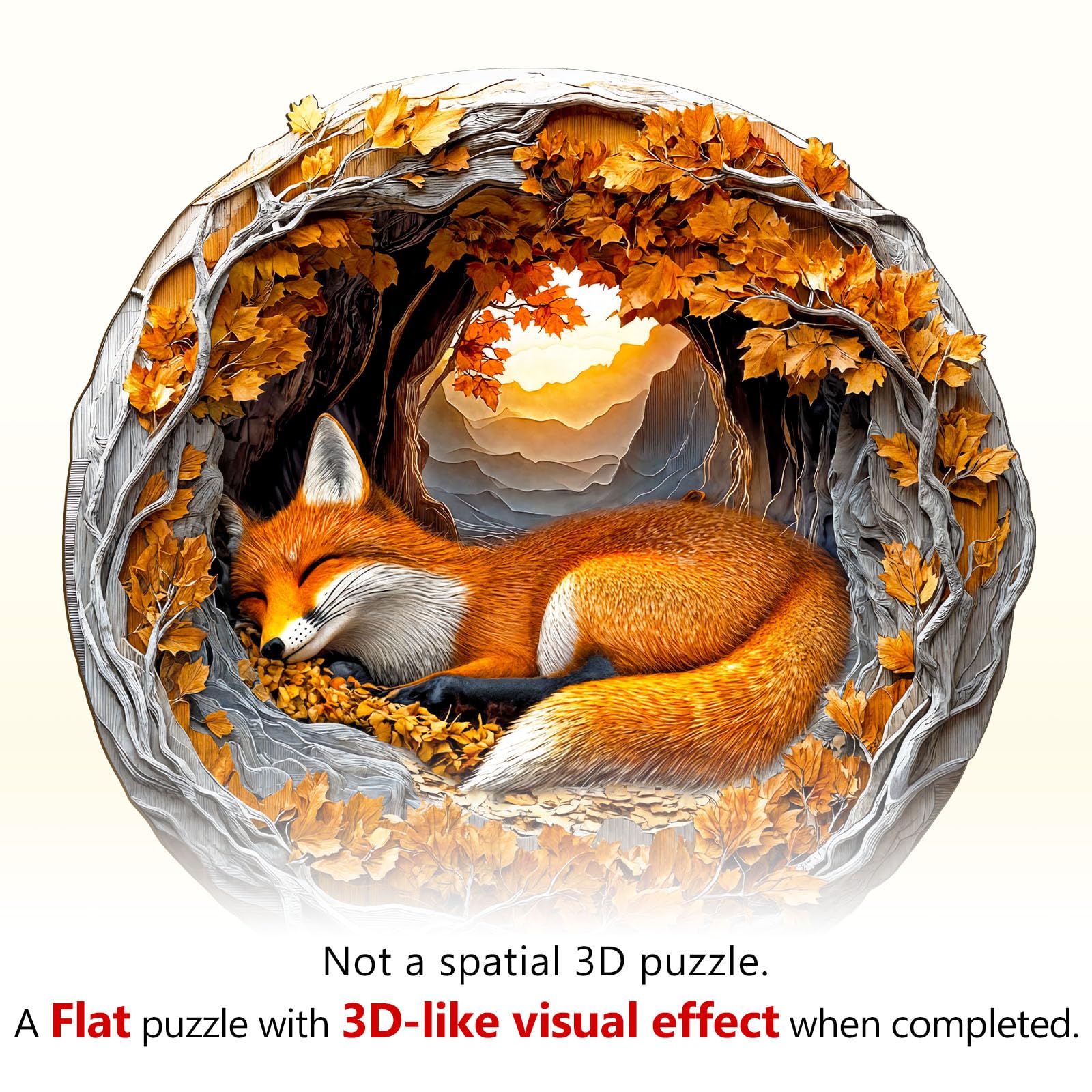 WoodBests Fox Puzzle assembled shows a unique wall art option for home decor
