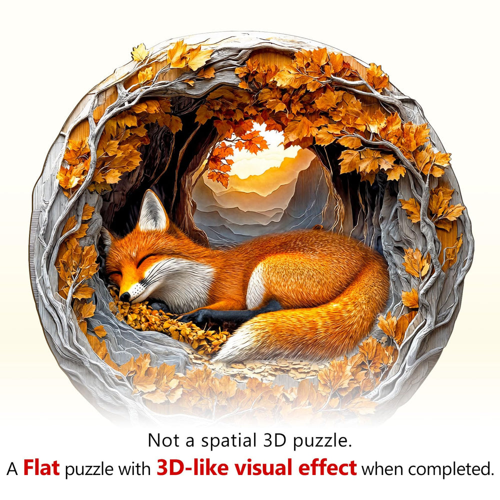 WoodBests Fox Puzzle assembled shows a unique wall art option for home decor