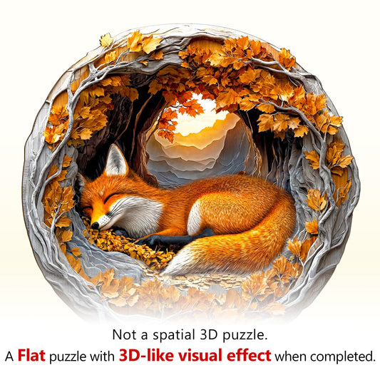 WoodBests Fox Puzzle assembled shows a unique wall art option for home decor