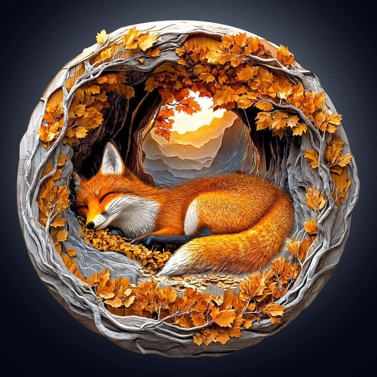 WoodBests Fox Puzzle front view highlights laser-cut artistry for display