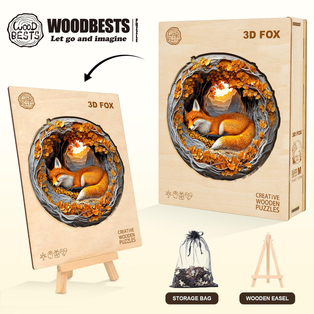 WoodBests Fox Puzzle gift-ready packaging suitable for holidays and celebrations
