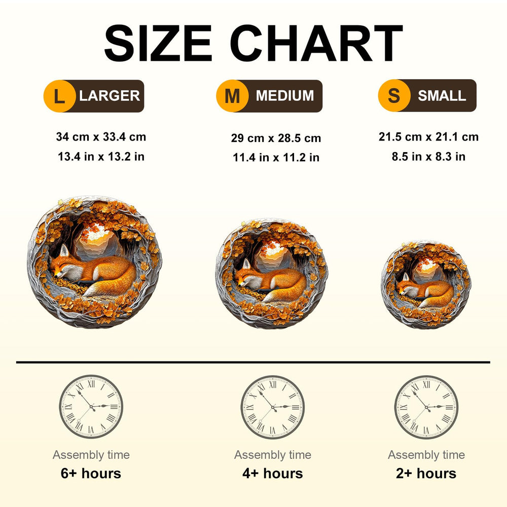 WoodBests Fox Puzzle size 11.4 by 11.2 inches fits coffee tables