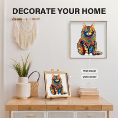 WOODBESTS Maine Coon puzzle edge-cut precision ensures burr-free handling